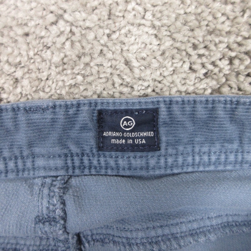 AG Adriano Goldschmied Pants Mens 34x29 Blue Corduroy The Matchbox Slim Straight - Picture 9 of 12